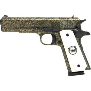 Iver Johnson 1911A1 Snakeskin 45 ACP Pistol 5" Barrel 8+1 Round Moccasin Snakeskin Slide White Pearl Grip Moccasin Snakeskin Frame