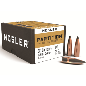 Nosler Partition 30 Caliber (308 Diameter) Bullets 165 Grain Spitzer Box of 50