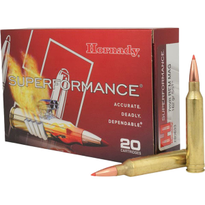 Hornady Superformance 7mm Remington Magnum Ammo 162 Grain Hornady SST (Super Shock Tip) Polymer Tip Box of 20