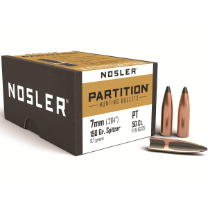 Nosler Partition 7mm, 284 Caliber (284 Diameter) Bullets 150 Grain Spitzer Box of 50
