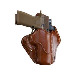 1791 Gunleather Optics Ready OWB Holster Right Hand Beretta 92, 92FS, M9, CZ 75, Sig Sauer P226, P320, Springfield XDM 3.8" Barrel, XDM 4.5" Barrel Leather Classic Brown