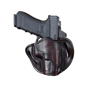 1791 Gunleather Optics Ready OWB Holster Right Hand Glock 17, 19, 19x, 1911 Officer with Rail, S&W M&P Shield 9mm/40, Sig Sauer P228, P229 Slim Leather Signature Brown