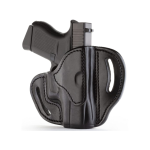 1791 Gunleather OWB Holster Right Hand Beretta 92, 92FS, M9, CZ 75, Sig Sauer P226, P320, Springfield XDM 3.8" Barrel, XDM 4.5" Barrel Leather Black