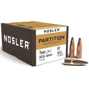 Nosler Partition 7mm, 284 Caliber (284 Diameter) Bullets 140 Grain Spitzer Box of 50