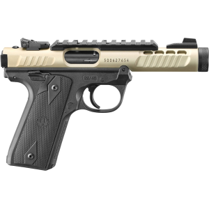 Ruger Mark IV 22/45 Lite 22 Long Rifle Pistol 4.4" Threaded Barrel 10+1 Round Anodized Slide Black Grip Champagne Frame