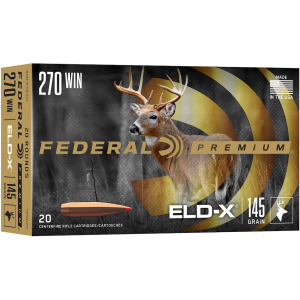 Federal Premium 270 Winchester Ammo 145 Grain Hornady ELD-X Polymer Tip Box of 20