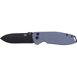 CRKT Squid XM Button Lock Pocket Knife 2.95" Drop Point D2 Black Oxide Blade G-10 Handle Gray