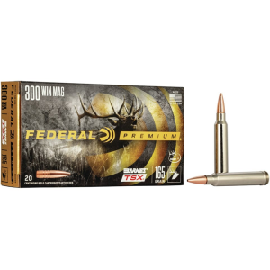 Federal Premium 300 Winchester Magnum Ammo 165 Grain Barnes Triple-Shock X Solid Hollow Point Lead Free Case of 200 (10 Boxes of 20) - Federal Premium