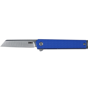 CRKT CEO Microflipper Pocket Knife 2.21" Wharncliffe 12C27 Sandvik Satin Blade Aluminum Handle Blue