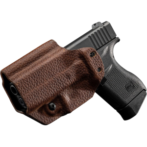 Mission First Tactical Hybrid IWB Holster Ambidextrous Glock 43, 43X Kydex/Leather Brown