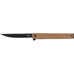 CRKT CEO Flipper Pocket Knife 3.35" Drop Point AUS-8 Black EDP Blade Glass Reinforced Nylon (GRN) Handle Desert Tan