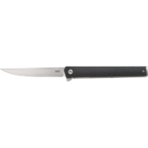 CRKT CEO Flipper Pocket Knife 3.35" Drop Point AUS-8 Satin Blade Glass Reinforced Nylon (GRN) Handle Black