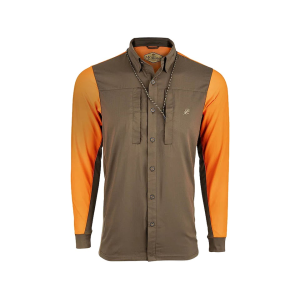 McAlister Men's EST Performance Hybrid Upland Long Sleeve Shirt Orange/Brown 2XL