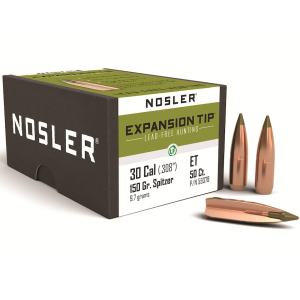 Nosler E-Tip 30 Caliber (308 Diameter) Bullets 150 Grain Polymer Tip Box of 50