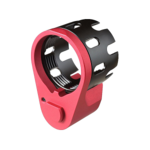 Strike Industries AR Receiver Enhanced Castle Nut with Extended QD Endplate Red