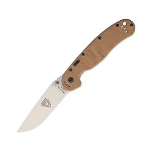Ontario RAT 1A Assisted Opening Pocket Knife 3.6" Drop Point AUS-8 Satin Blade G-10 Handle Tan