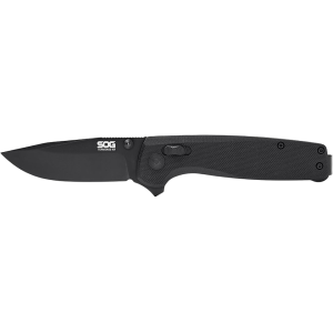 SOG Terminus Pocket Knife 2.95" Clip Point D2 Bead Blasted Blade G-10 Handle Black