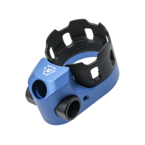 Strike Industries Tribus Extended AR-15, LR-308 End Plate with Enhanced Castle Nut Aluminum Blue