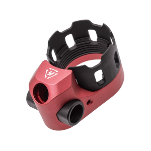 Strike Industries Tribus Extended AR-15, LR-308 End Plate with Enhanced Castle Nut Aluminum Red