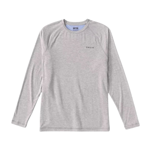 Orvis Men's Dricast Long Sleeve Crew Neck Shirt Light Gray Heather Large