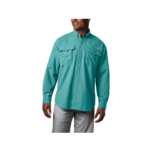 Columbia Men's PFG Bahama II Long Sleeve Shirt Gulf Stream Medium - Columbia