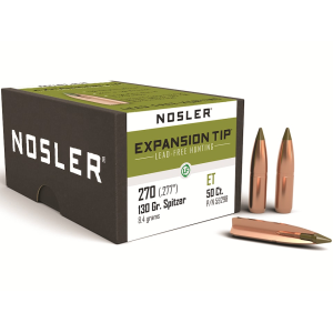 Nosler E-Tip 6.8mm, 270 Caliber (277 Diameter) Bullets 130 Grain Polymer Tip Box of 50
