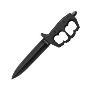 Cold Steel Chaos Double Edge Fixed Blade Knife 7.5" Spear Point SK-5 Black Tuff-EX Blade Aluminum Handle Black