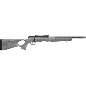 Savage Arms B22 Timberlite Bolt Action Rifle 22 Winchester Magnum Rimfire (WMR) 18" Carbon Fiber Threaded Barrel Black Frame Black/Gray Spiderweb Thumbhole Stock