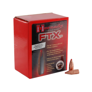 Hornady FTX (Flex Tip eXpanding) 358 Caliber (358 Diameter) Bullets 200 Grain Polymer Tip with Cannelure Box of 100