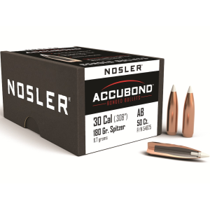 Nosler AccuBond 30 Caliber (308 Diameter) Bullets 180 Grain Bonded Polymer Tip Box of 50
