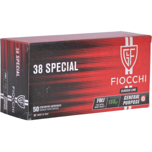 Fiocchi Range Dynamics 38 Special Ammo 158 Grain Full Metal Jacket Case of 1000 (20 Boxes of 50)
