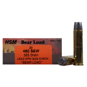 HSM Bear 460 S&W Magnum Ammo 325 Grain Flat Nose Box of 20