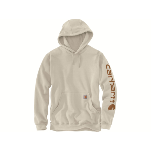 Carhartt Men's Loose Fit Midweight Logo Sleeve Graphic Hoodie Malt Large