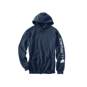 Carhartt Men's Loose Fit Midweight Logo Sleeve Graphic Hoodie New Navy Large