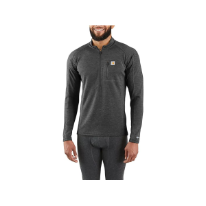 Carhartt Men's Force Midweight Long Sleeve Quarter Zip Base Layer Shirt Black Heather 2XL