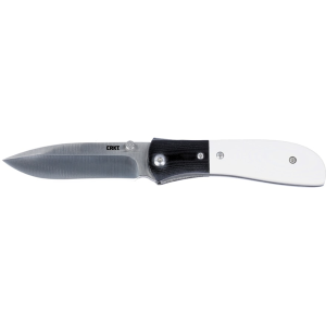 CRKT M4-02M Assisted Opening Pocket Knife 3.25" Clip Point 8Cr13MoV Satin Blade G-10 Handle Black/White