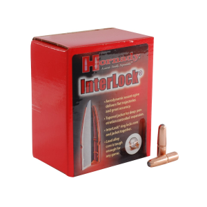 Hornady InterLock 30 Caliber (308 Diameter) Bullets 220 Grain Round Nose with Cannelure Box of 100