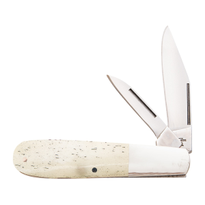 Bear & Son WSB281 Folding Knife 2.625" Clip Point Carbon Satin Blade Bone Handle White