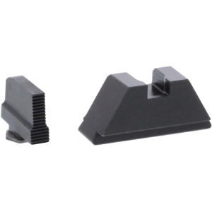 Ameriglo XL Suppressor Sight Set for Glock 17, 19, 20, 21, 22, 23, 24, 26, 27, 29, 30, 31, 32, 33, 34, 35, 36, 37, 38, 39, 40, 41, 45 Serrated Black Front, Rear
