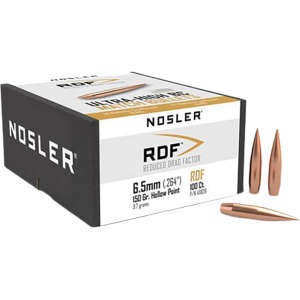 Nosler RDF 6.5mm, 264 Caliber (264 Diameter) Bullets 150 Grain Jacketed Hollow Point Box of 100