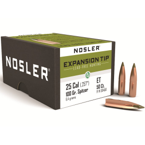Nosler E-Tip 25 Caliber (257 Diameter) Bullets 100 Grain Polymer Tip Box of 50