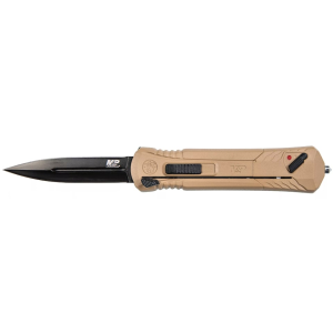 Smith & Wesson M&P OTF Assisted Opening Knife 3.5" Spear Point AUS-8 Stainless Steel Blade Aluminum Handle Flat Dark Earth