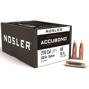 Nosler AccuBond 6.8mm, 270 Caliber (277 Diameter) Bullets 130 Grain Bonded Polymer Tip Box of 50