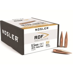 Nosler RDF 6.5mm, 264 Caliber (264 Diameter) Bullets 130 Grain Jacketed Hollow Point Box of 100
