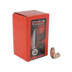 Hornady InterLock 45 Caliber (458 Diameter) Bullets 350 Grain Round Nose with Cannelure Box of 50