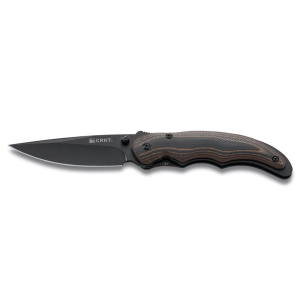 CRKT Endorser Assisted Opening Pocket Knife 3.18" Drop Point 8Cr13MoV Black Oxide Blade G-10 Handle Black/Brown