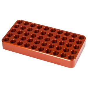 Lyman Aluminum Reloading Tray 0.485 Hole Diameter 22-250 Remington, 308 Winchester, 30-06 Springfield 50-Round Orange