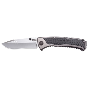SOG SideSwipe Assisted Opening Pocket Knife 3.4" Drop Point 7Cr15 Stainless Blade Aluminum Handle Black