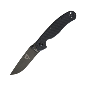 Ontario RAT 2 Pocket Knife 3" Drop Point D2 Black Blade G-10 Handle Black