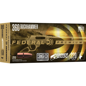 Federal Premium HammerDown 360 Buckhammer Ammo 220 Grain Bonded Jacketed Soft Point Box of 20